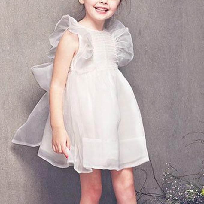 Girls' Lovely Back Bowknot Mesh Dress by Ju Ju Jam, perfect for adding a touch of sophistication to any special occasion.