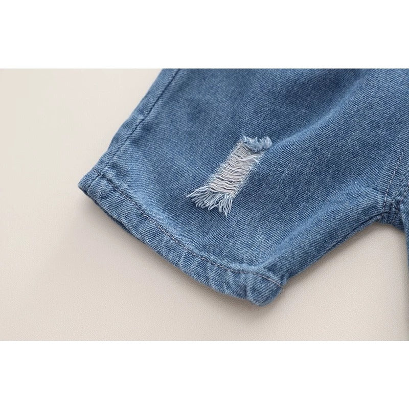 Flying Astronaut Baby Boys Outfit Set – Ju Ju Jam Denim and Tee Combo

