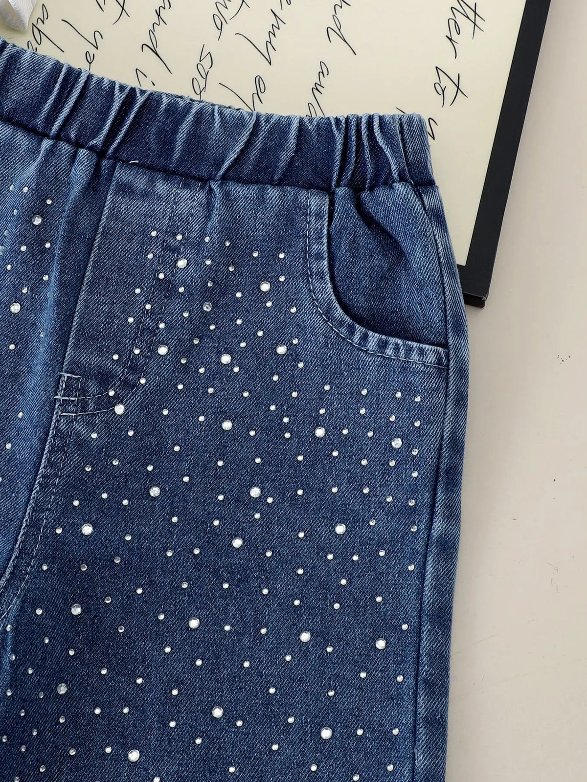 Claire Pearl Denim Three Piece Girls Jeans Set