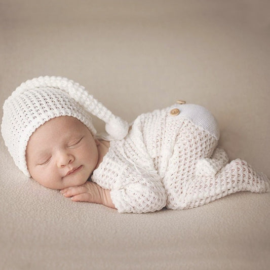 Newborn Baby Photoshoot Jumpsuit with Hat