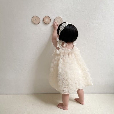 Rosy Bloom Girls Princess Dress – Beautiful floral princess dress for baby girls by Ju Ju Jam. Ideal for special events, photoshoots, and everyday wear. Soft and comfortable design.